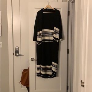 Black and white long sweater